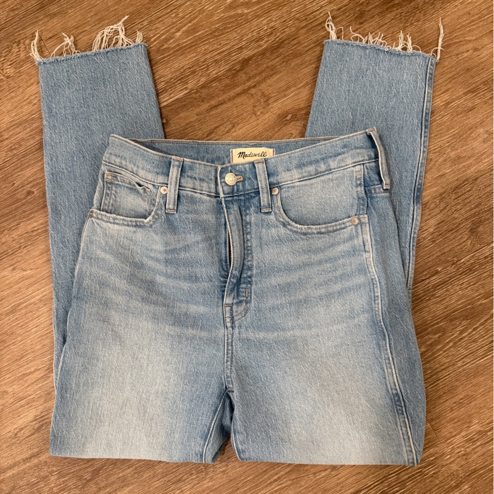 Madewell Light Wash High-Rise Straight Jeans